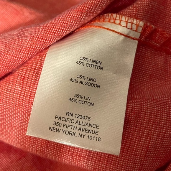 Ellen Tracy Linen Blend Red Short Sleeve Top Size XL - Picture 5 of 5